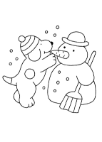 A coloring page of spot the dog